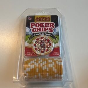 NFL 49ers Gold and White Poker Chips